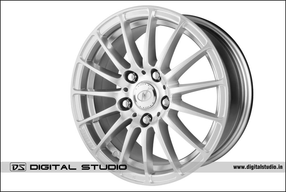 Photograph of high quality alloy wheel