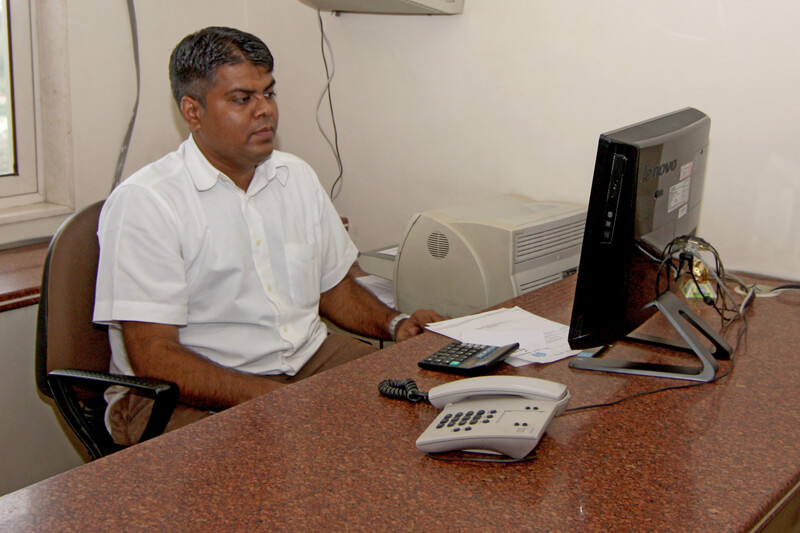 Office staff working on this computer desk