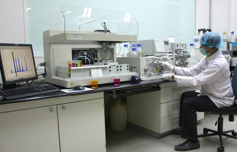 Lab technician working in a testing lab