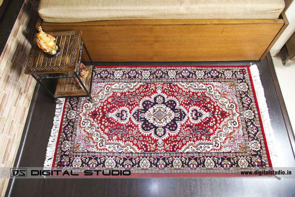 Hand made oriental design silk carpet
