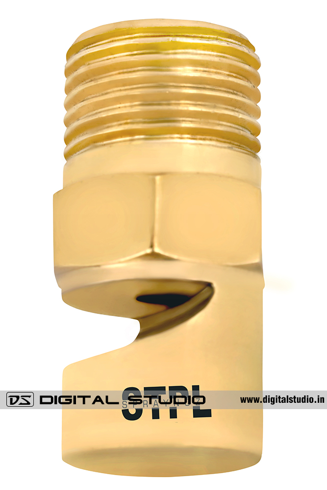Edited Photograph of an industrial brass spray nozzle