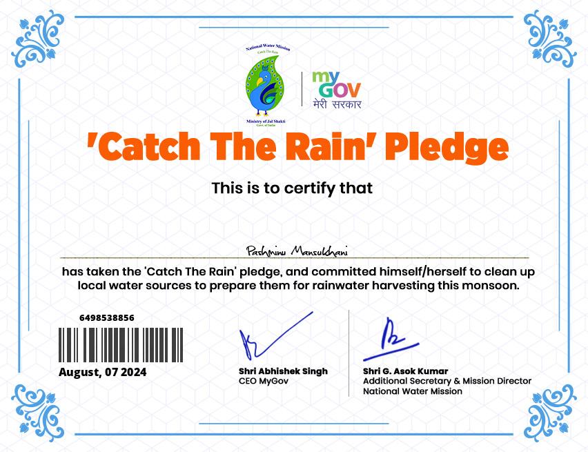 Catch The Rain Pledge 2024