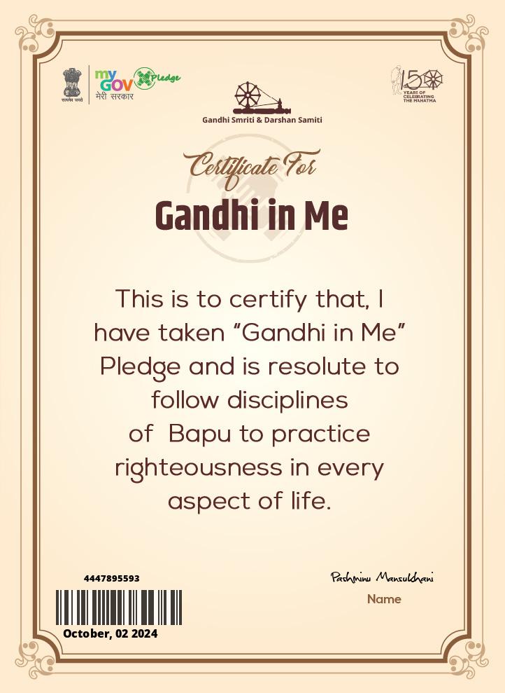 Gandhi in Me Pledge