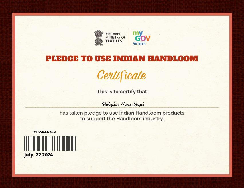 Pledge for Indian handloom