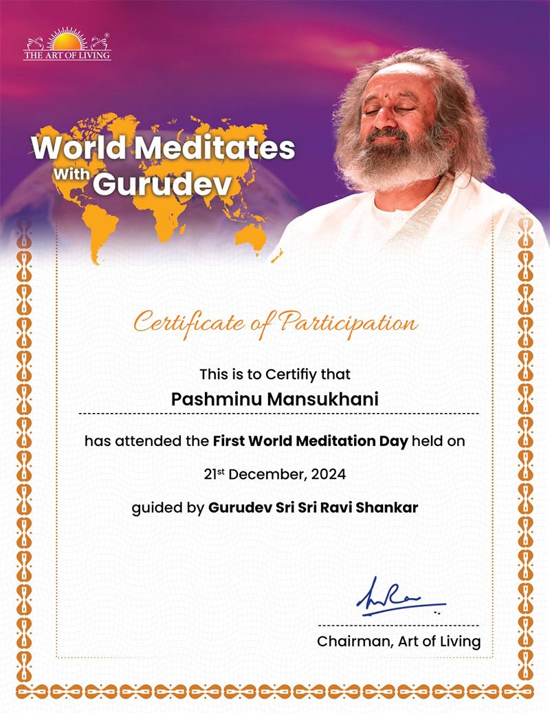 Meditation Day Certificate