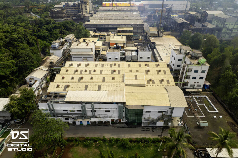 Aerial shot of a chemical plant