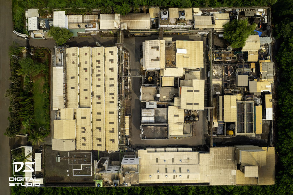 Wide angle shot of chemical process plant