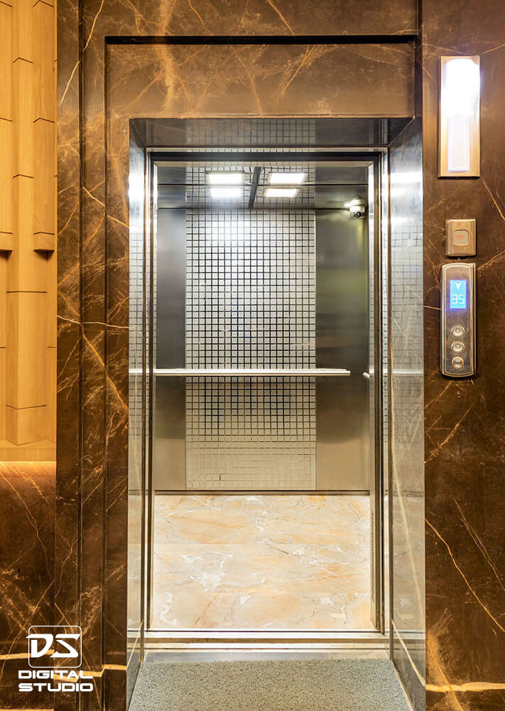 Mirror finish lift interior